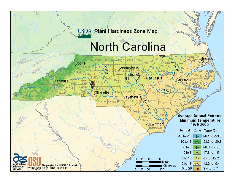North Carolina USDA Plant Hardiness Zone Map Ray Garden Day