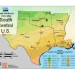 South Central United States USDA Plant Hardiness Zones Map