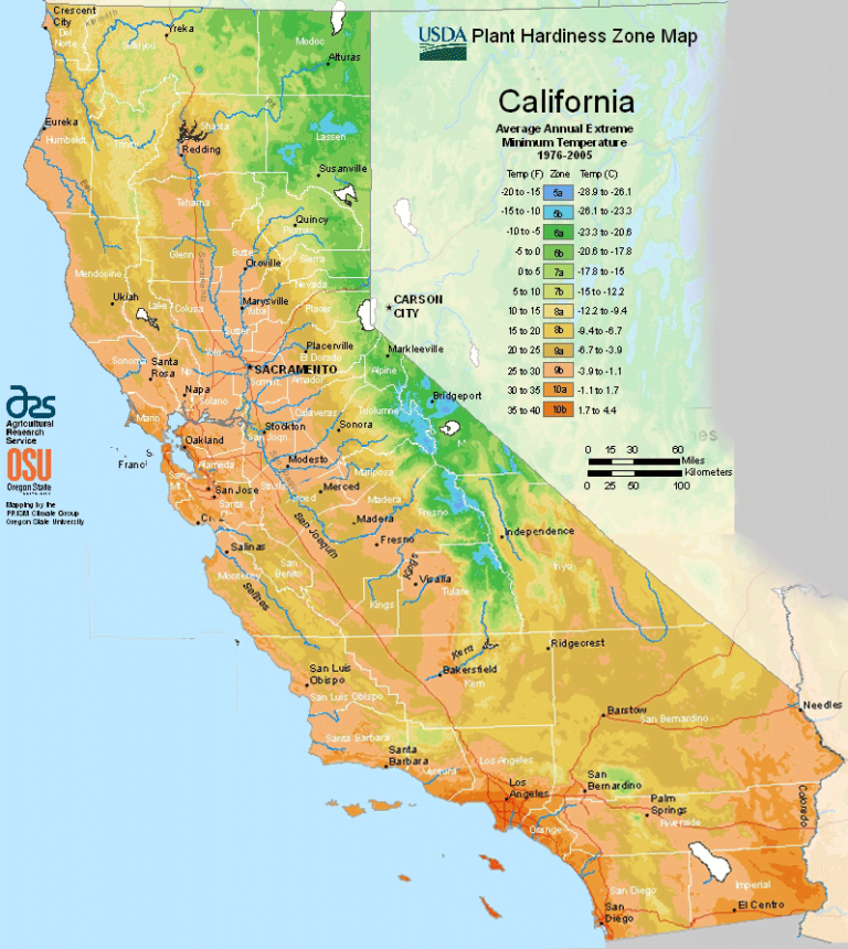 California USDA Plant Hardiness Zone Map Ray Garden Day