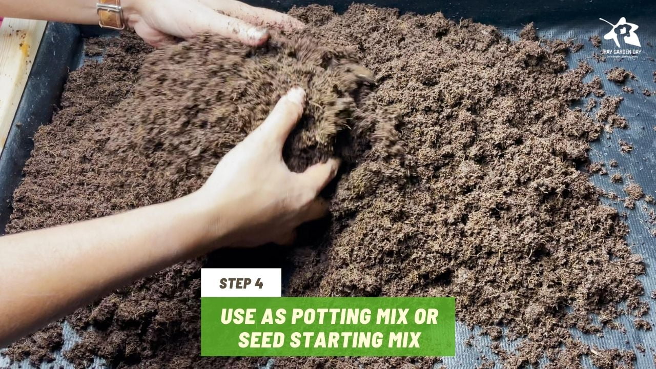 Use and store excess hydrated coco coir